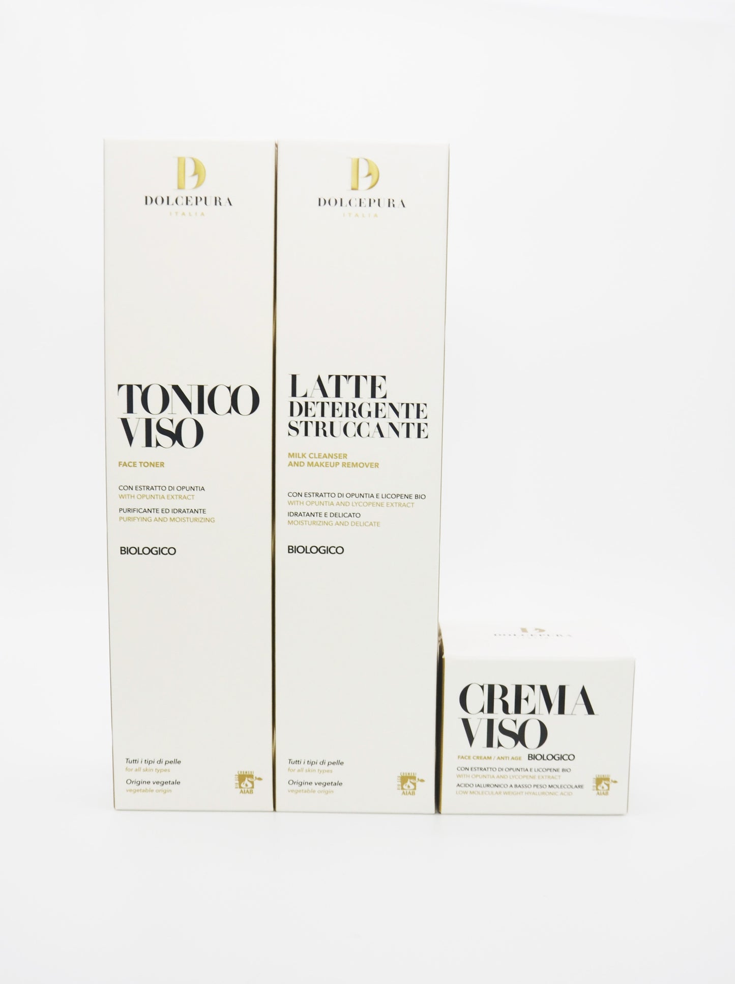 FAȚĂ set "UNICA" lapte demachiant, tonic și crema de față (cu opuntia organica și licopen) de mică producție italiana. Fără parabeni, parfum artificial, petrol, silicon, coloranți
