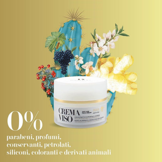 Крем для ОБЛИЧЧЯ «LA CURA» DolcePura (з екстрактом опунції, лікопіном і низькомолекулярною гіалуроновою кислотою). Органічне та рослинне походження